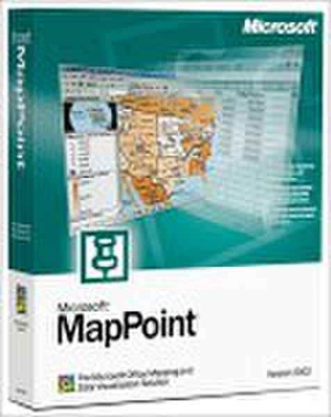 Microsoft MapPoint 2002a Win32 English Disk Kit MVL CD European Maps