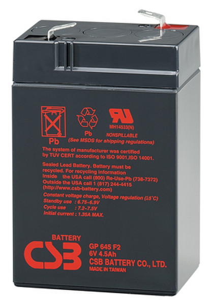 CSB GP645 Sealed Lead Acid (VRLA) 4500mAh 6V rechargeable battery
