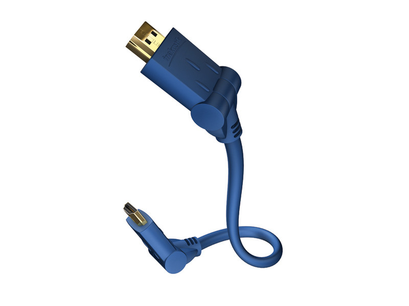 Inakustik HDMI 180°<> HDMI 180° - 1.5m 1.5m HDMI HDMI Blau HDMI-Kabel