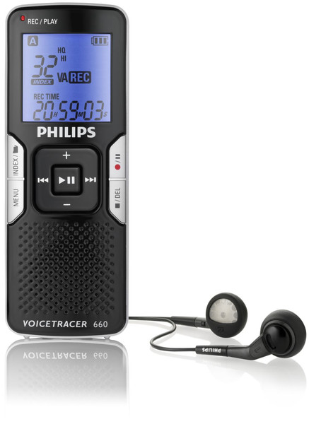 Philips LFH0660/00 Встроенная память Черный диктофон