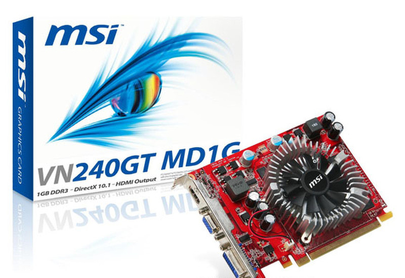 MSI VN240GT-MD1G GeForce GT 240 1GB GDDR3 graphics card