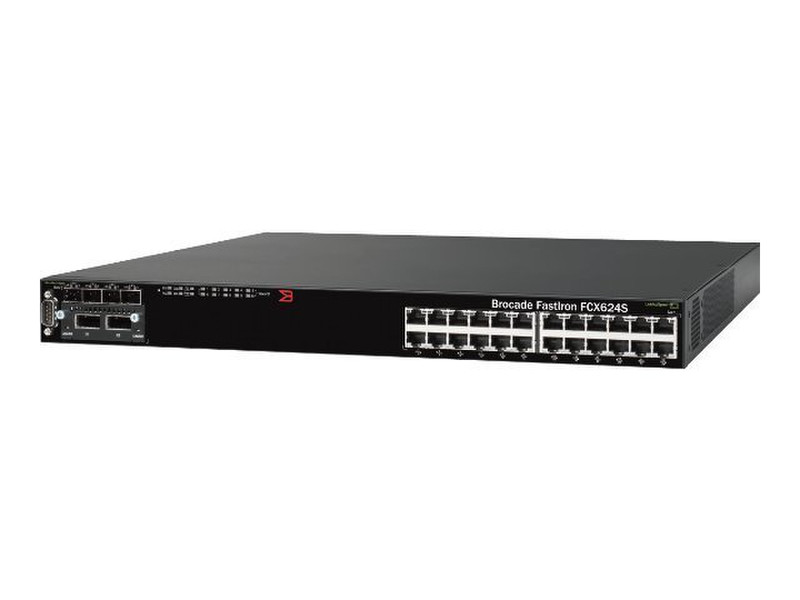 Brocade FCX624S-HPOE Управляемый L3 Power over Ethernet (PoE) Черный сетевой коммутатор