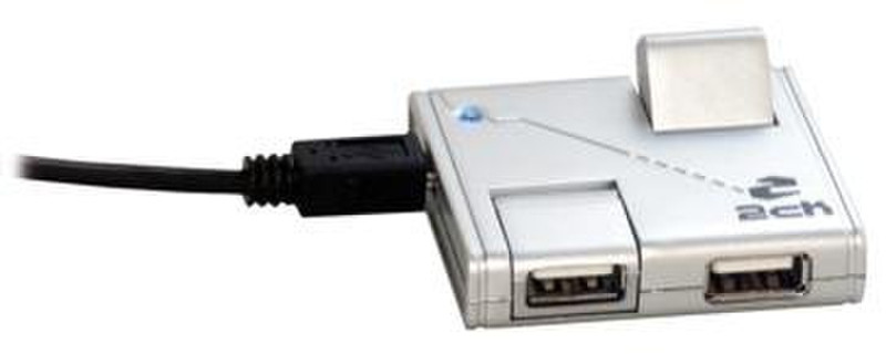 MCL USB2-H104/S Черный, Cеребряный хаб-разветвитель