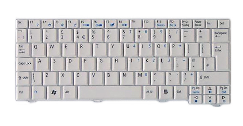 Acer Keyboard 85KS White UK QWERTY Englisch Weiß Tastatur