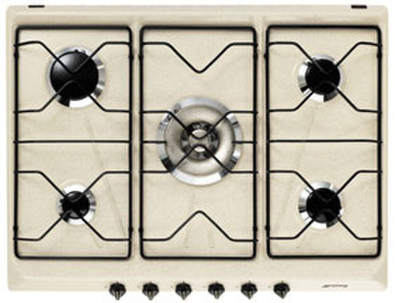 Smeg SRV576AV6 Встроенный Gas hob Бежевый плита