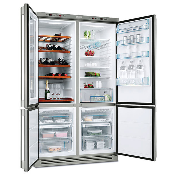 Electrolux ENC 74800 WX freestanding Stainless steel side-by-side refrigerator