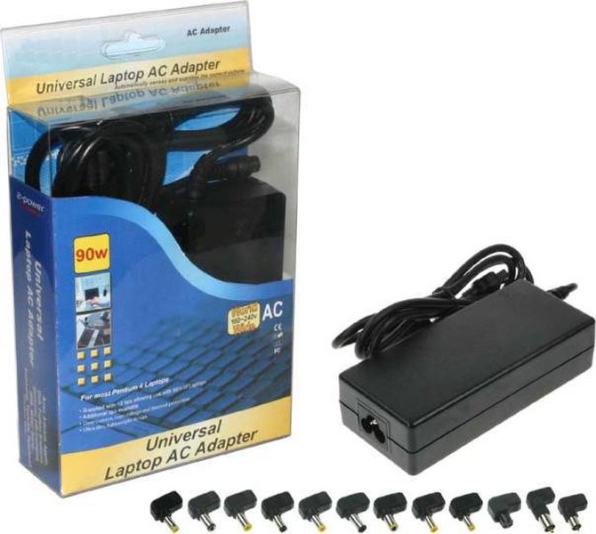 MicroBattery Universal Laptop AC Adapter Schwarz Netzteil & Spannungsumwandler