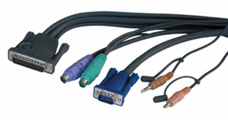 Lindy KVM PC Cable, 1.7m 1.7m Schwarz Tastatur/Video/Maus (KVM)-Kabel