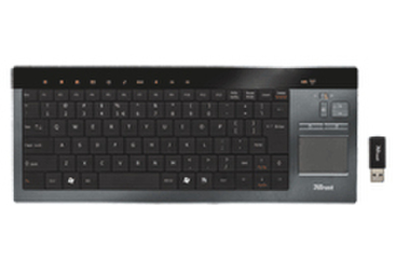 Trust Thinity Wireless Entertainment Keyboard Беспроводной RF Черный клавиатура