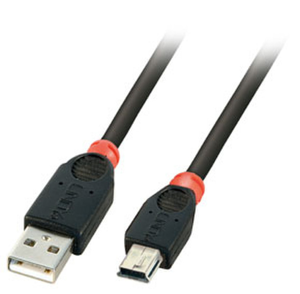 Lindy USB 2.0 A/Mini-B 1.0m 1м USB A Mini-USB B Черный кабель USB