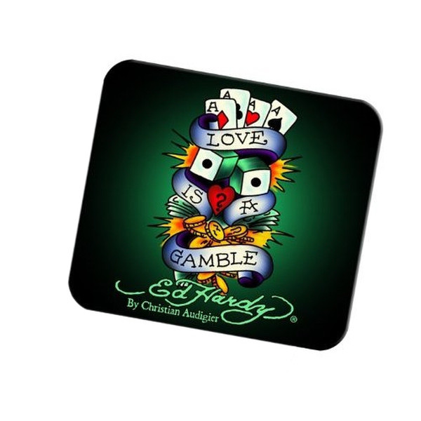 Ed Hardy Love is a Gamble Black,Green,Multicolour mouse pad