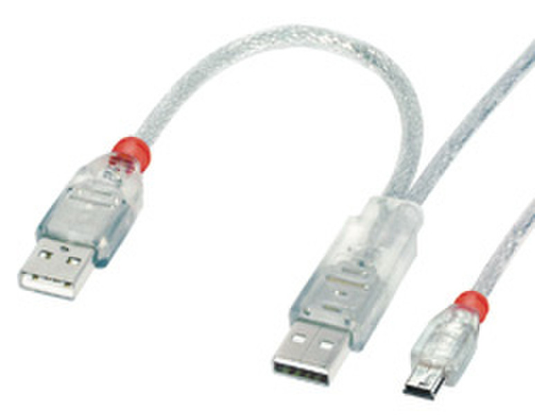 Lindy USB 2.0 2 x A (50cm) / Mini-B 1.0m 1m USB A Mini-USB B USB cable