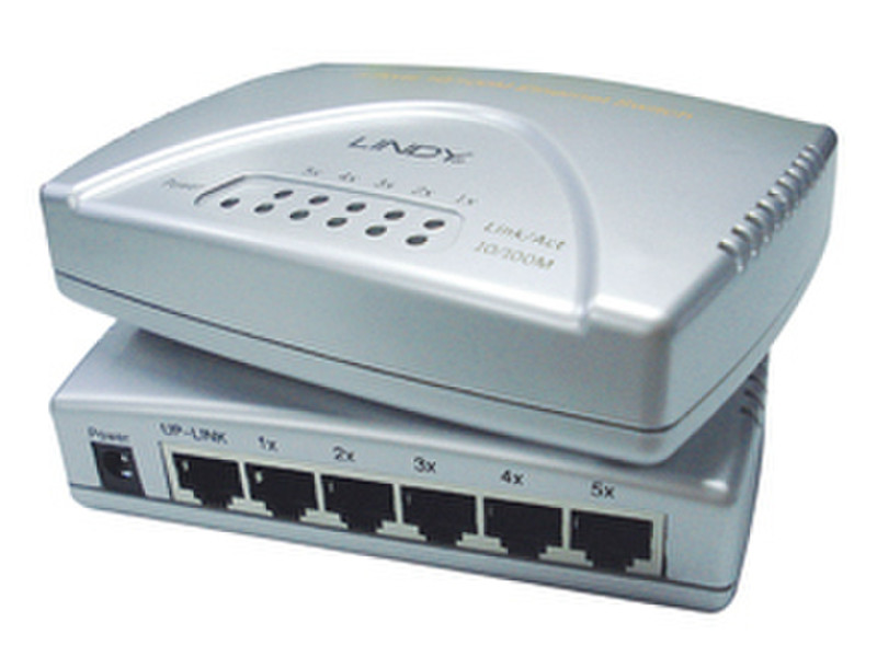 Lindy 5-Port Fast Ethernet Switch Неуправляемый Cеребряный