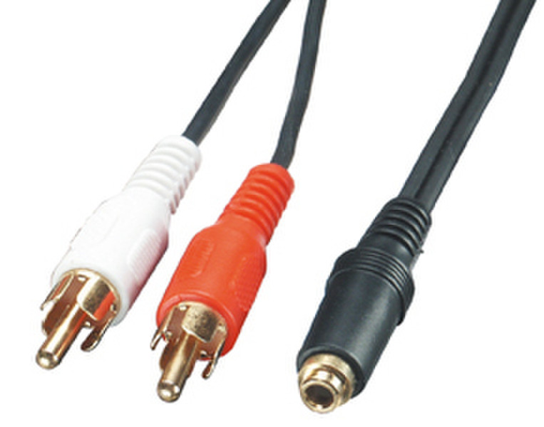Lindy AV Adapter Cable - 3.5mm Female -> 2 x RCA Male 0.25m 3.5mm 2 x RCA Schwarz Audio-Kabel