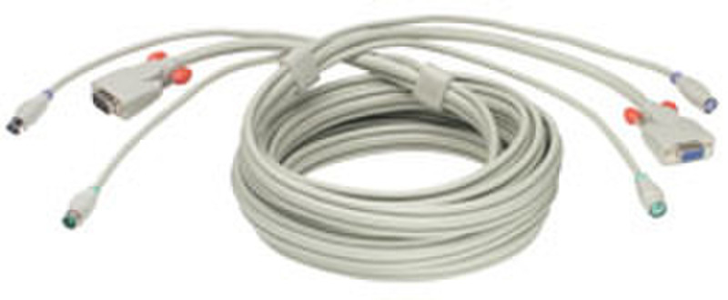 Lindy KVM cable, 10m 10m White KVM cable