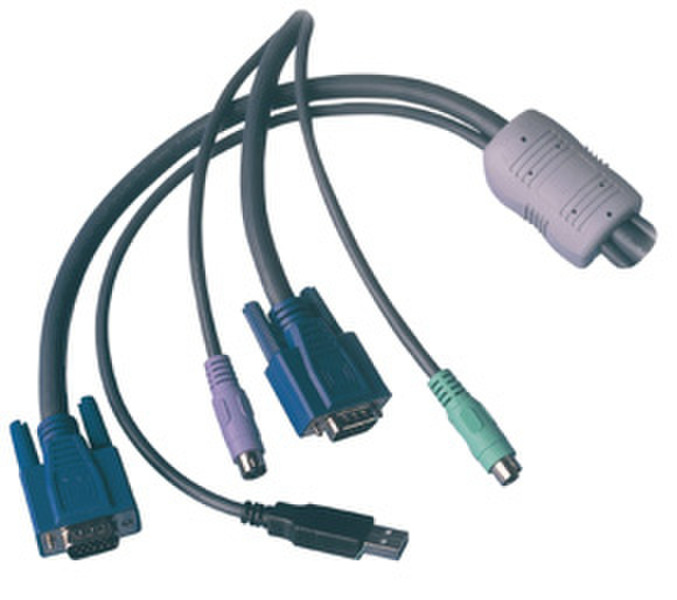 Lindy Multi-Platform KVM Converter Cable, 2m 2m Grau Tastatur/Video/Maus (KVM)-Kabel
