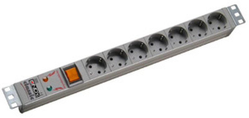 Lindy 7-Outlet Surge protector 7AC outlet(s) 2m Grey surge protector