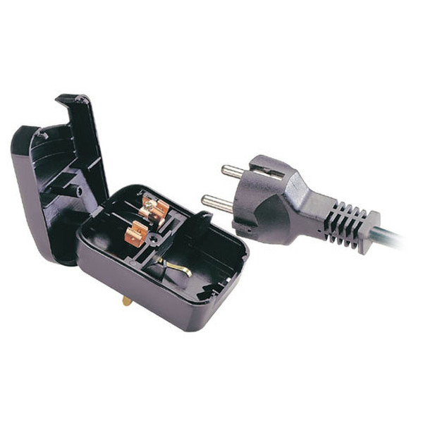 Lindy Earthed Plug Converter CEE7 (XVII) UK 3p Черный кабельный разъем/переходник