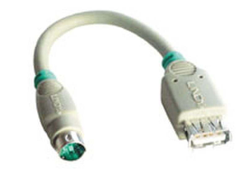 Lindy USB - PS/2 Port Adapter USB-A FM 6-Pin Mini DIN M Серый кабельный разъем/переходник