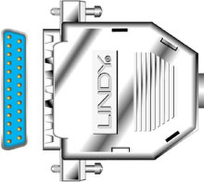 Lindy 25 Way D Male Connector & Metal Housing, Solder Type 25p Sub-D wire connector