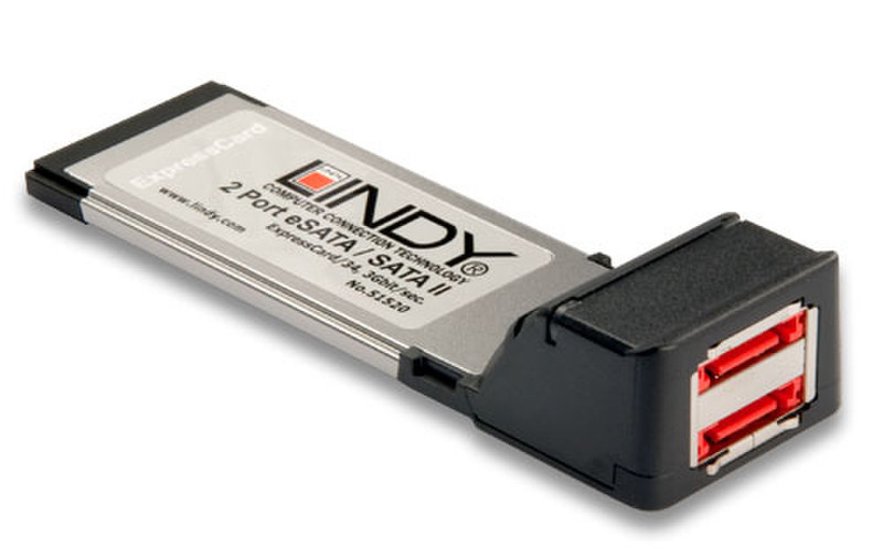 Lindy eSATA II Card - 2 Port, ExpressCard/34 interface cards/adapter
