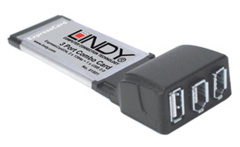 Lindy ExpressCard USB/FireWire интерфейсная карта/адаптер