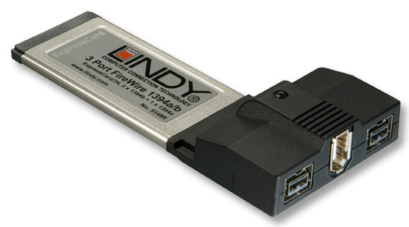 Lindy FireWire 400 & 800 Card - 3 Port, ExpressCard/34 Schnittstellenkarte/Adapter