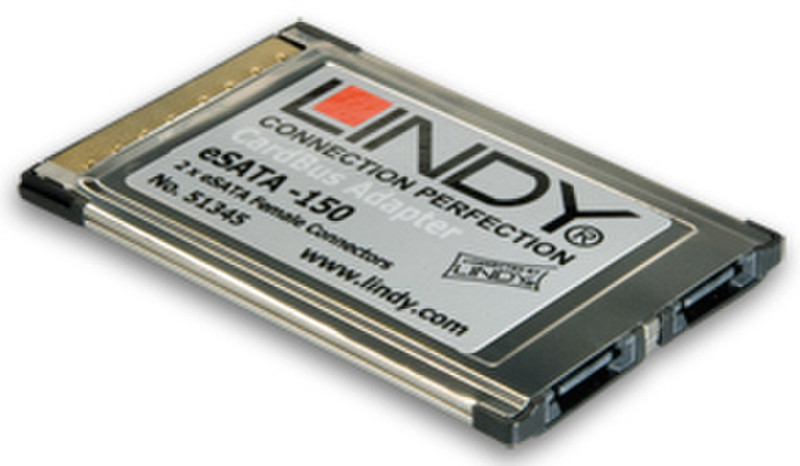 Lindy 2-Port CardBus eSATA Adapter interface cards/adapter