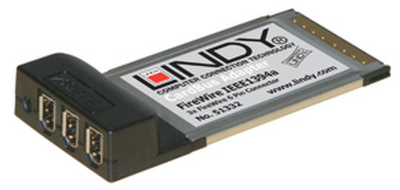 Lindy 3-Port CardBus FireWire Card interface cards/adapter