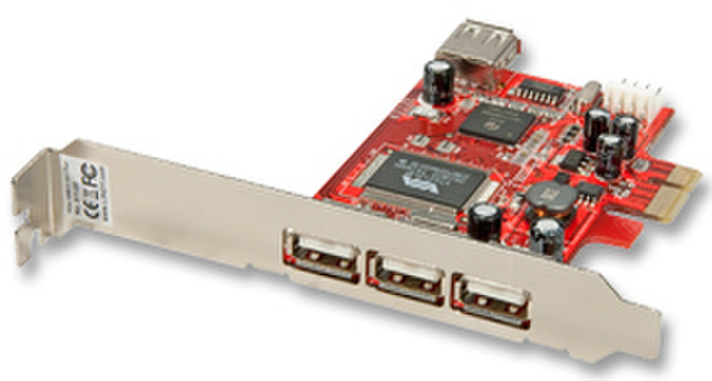 Lindy 3 + 1 Port USB 2.0 Card интерфейсная карта/адаптер