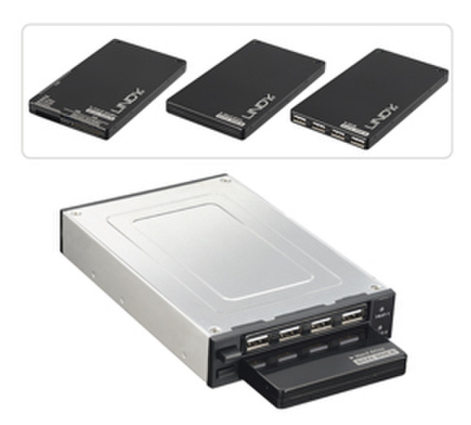 Lindy USB 2.0 Data Dock, SATA Version Черный, Cеребряный