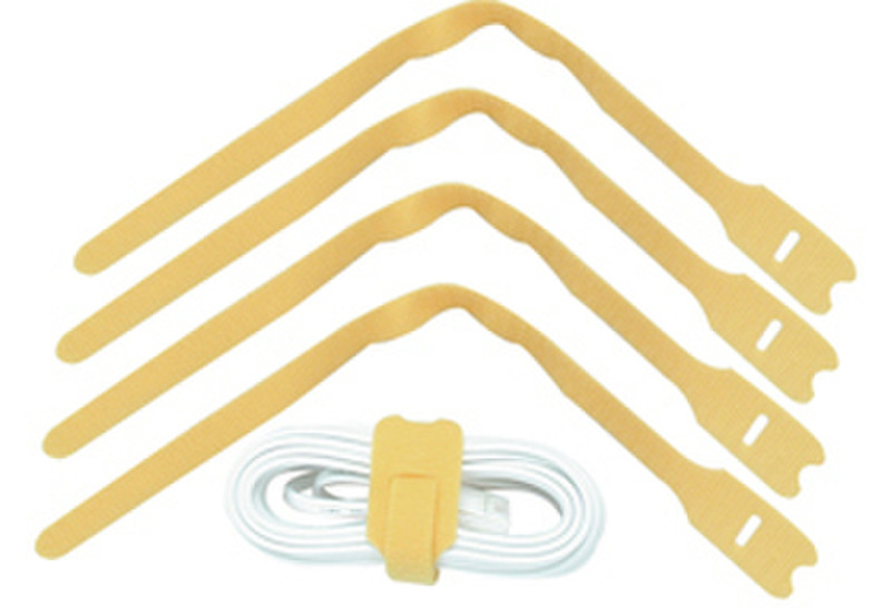 Lindy Hook and Loop Cable Tie, 300mm (10 pack) Yellow cable tie