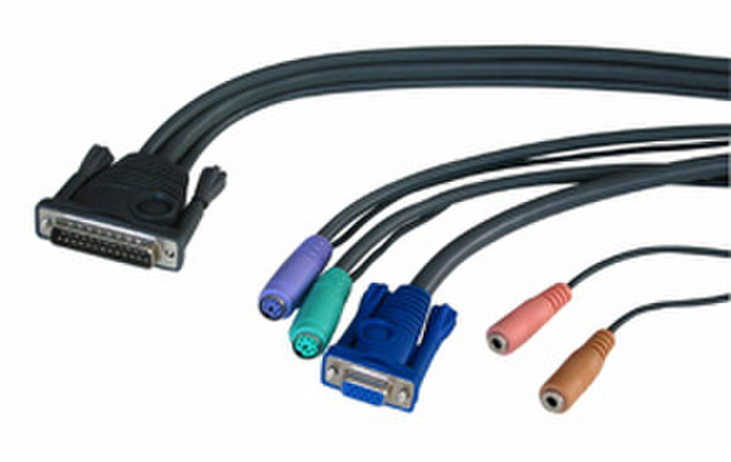 Lindy KVM Console Cable CPU Switch Multimedia, 1m 1m Schwarz Tastatur/Video/Maus (KVM)-Kabel