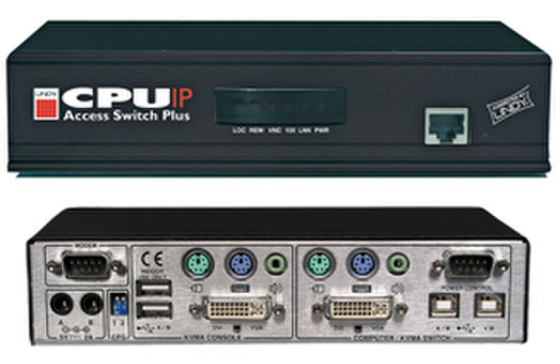 Lindy IP Access Switch Plus DVI USB Audio Black KVM switch