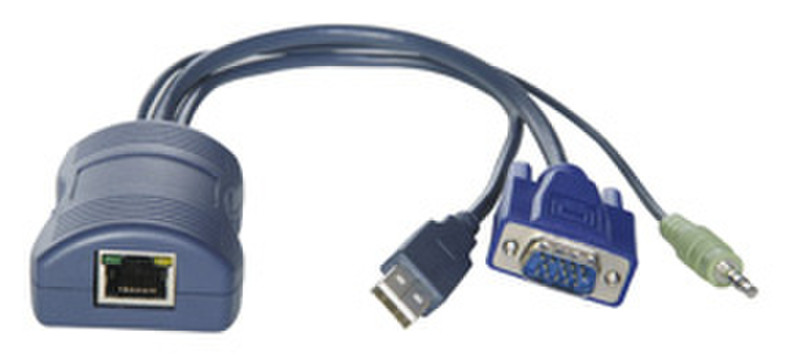 Lindy MC5 Computer Access Module USB & VGA & Audio 0.2m Blue KVM cable