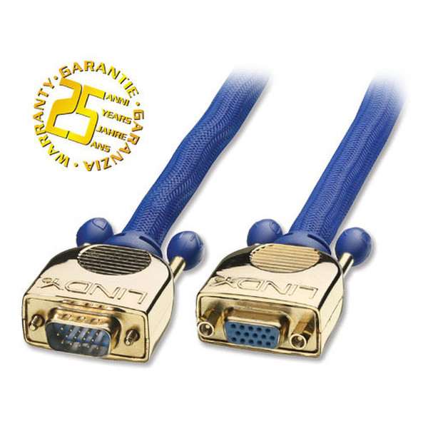 Lindy 75m HD15 Gold Cable 75м VGA (D-Sub) VGA (D-Sub) Синий VGA кабель