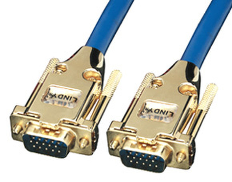 Lindy 50m VGA Cable - Premium Gold SVGA Monitor Cable 0.5м VGA (D-Sub) VGA (D-Sub) Синий VGA кабель