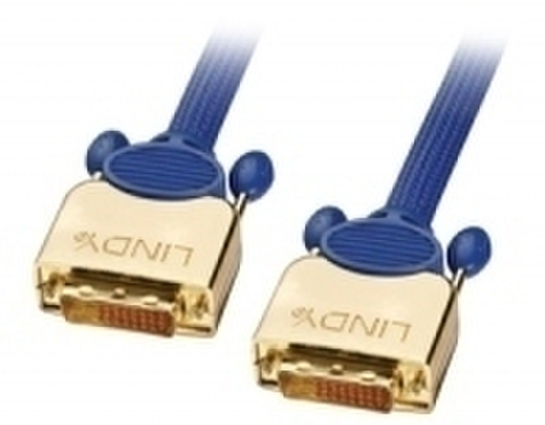 Lindy 10.0m Premium Gold DVI-D Dual Link 10m DVI-D DVI-D Blau DVI-Kabel