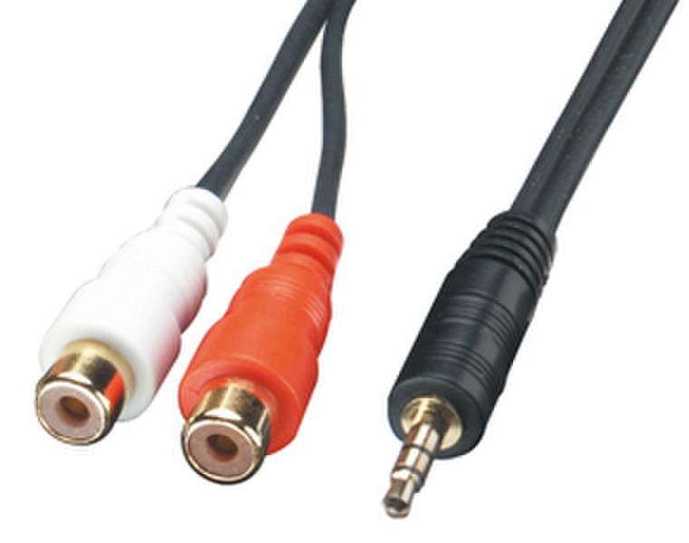 Lindy AV Adapter Cable - 3.5mm Male -> 2 x RCA Female 0.25м 3,5 мм 2 x RCA Черный аудио кабель