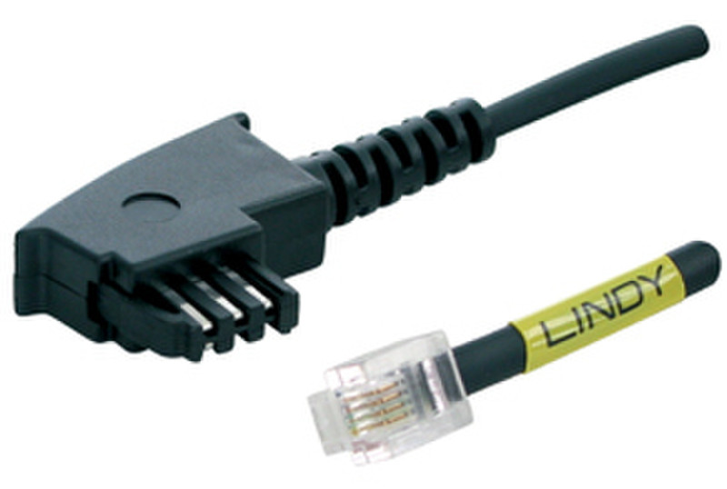 Lindy TAE-F / RJ-11 2.0m 2м Черный телефонный кабель