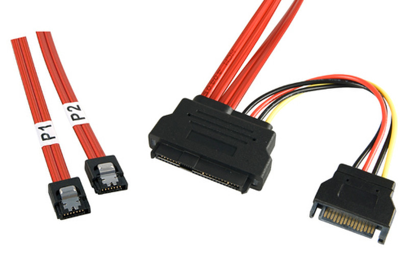 Lindy Internal SATA & SAS 0.5m SATA Red SATA cable