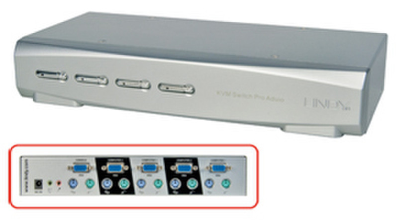 Lindy KVM Switch PRO Audio - 4 Port VGA & PS/2 KVM переключатель