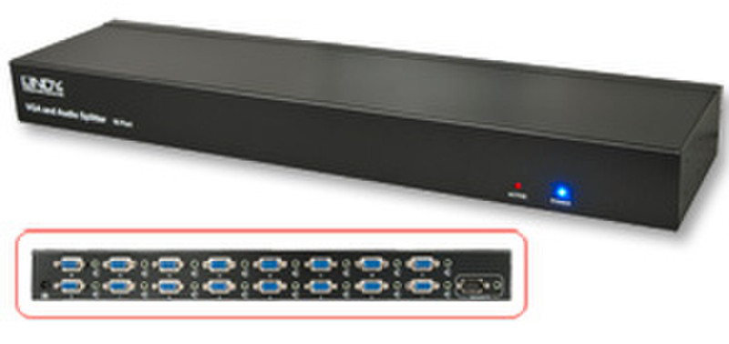 Lindy 16 Port Rackmount VGA Splitter, 250MHz VGA
