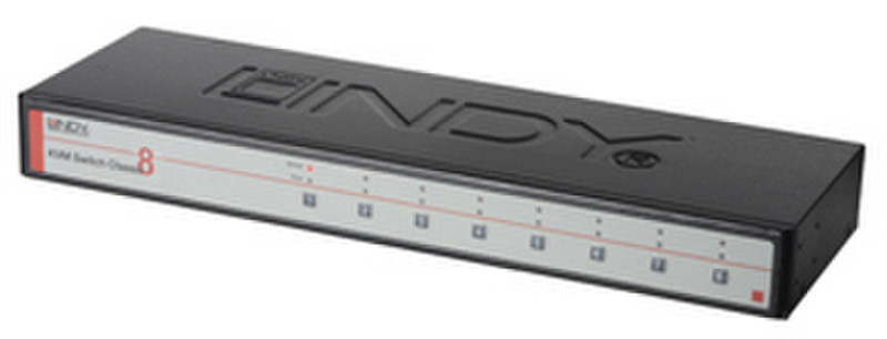 Lindy KVM Switch - Classic 8 Rack-Einbau Schwarz Tastatur/Video/Maus (KVM)-Switch