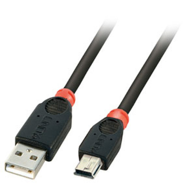 Lindy USB 2.0 A/Mini-B 5.0m 5м USB A Mini-USB B Черный кабель USB