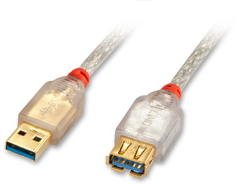 Lindy Premium USB 3.0 A M/F 3.0m 3m USB A USB A Transparent USB Kabel