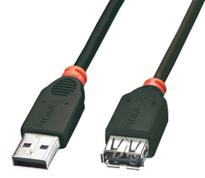 Lindy USB 2.0 M/F 5.0m 5м USB A USB A Черный кабель USB