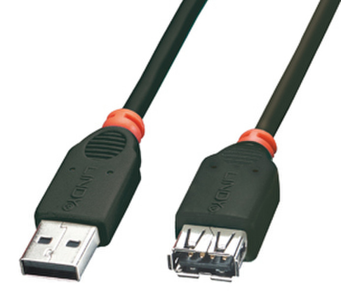 Lindy USB 2.0 M/F 0.2m 0.2м USB A USB A Черный кабель USB