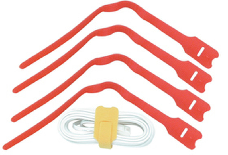 Lindy Hook and Loop Cable Tie, 300mm (10 pack) Красный стяжка для кабелей