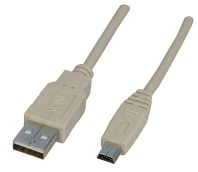 Lindy 3m USB 2.0 Cable 3m USB A Mini-USB B Grey USB cable